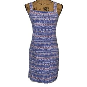 Hollister Tank Dress Purple Aztec Print Bodycon Stretch‎ Juniors Y2K